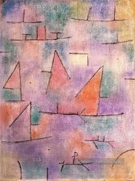  Voiliers Tableaux - Port avec des bateaux à voile Paul Klee